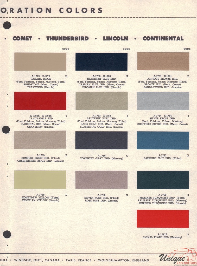 1966 Ford Paint Charts Rinshed-Mason 2